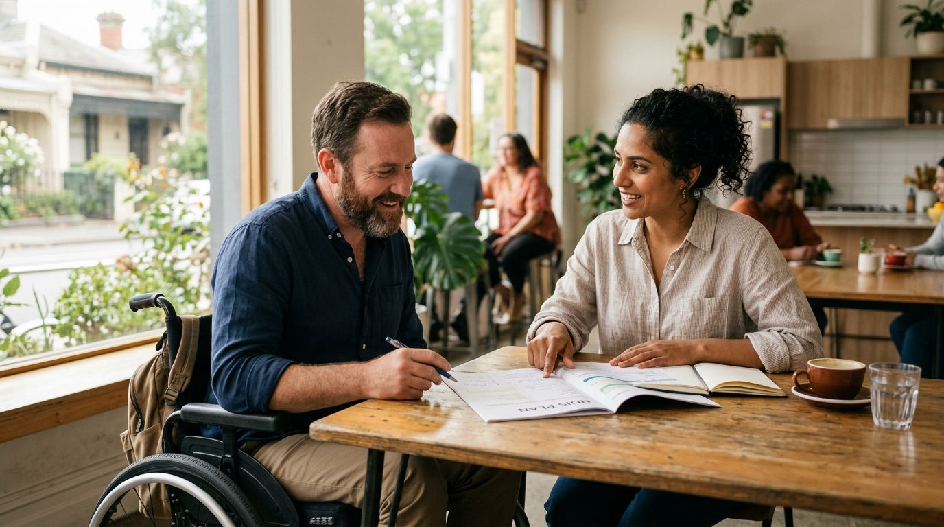 NDIS support worker helping a participant with daily living in Melbourne
